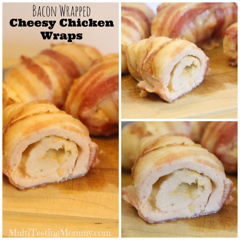 Bacon Wrapped Cheesy Chicken Wraps